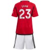 Maillot de Supporter Manchester United Shaw 23 Domicile 2023-24 Pour Enfant